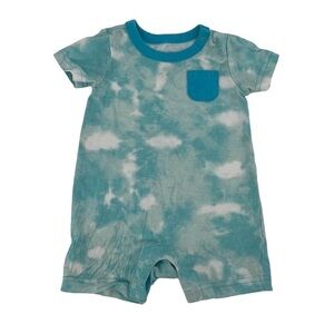 Wonder Nation Blue Tie Dye Short Sleeve Romper Size 3 Months